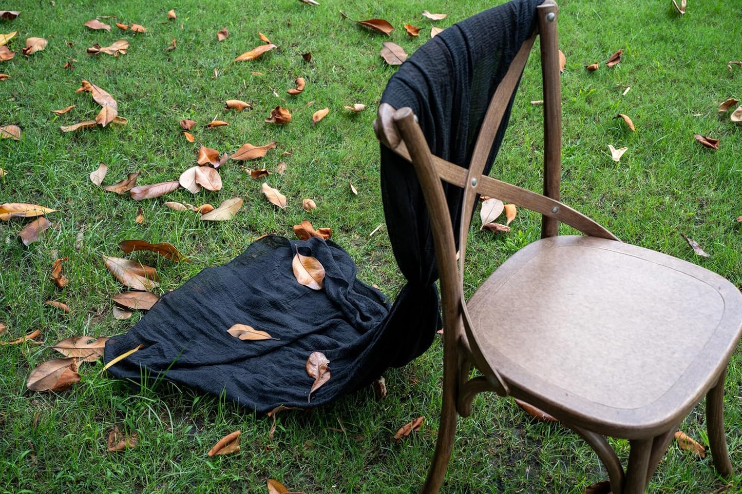 Black Halloween Table Runner Cheesecloth Gauze Rustic Premium Cotton Cheese Cloth Table Decor 120 Inch 10 FT for Wedding Bridal Baby Shower Long Sheer Boho Home Decorations