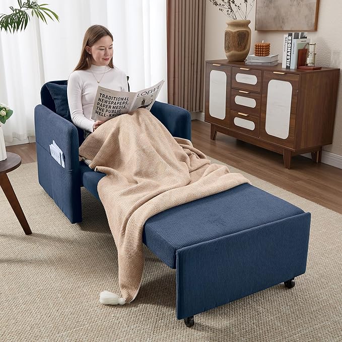 Iroomy 5-Level Adjustable Convertible Sleeper Chair Set of 2, 3-in-1 87'' Long - Image 9