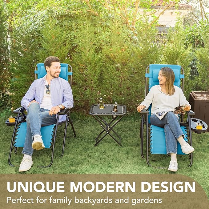 Devoko Patio Zero Gravity Chair Outdoor Folding Adjustable Reclining Chairs - Image 9