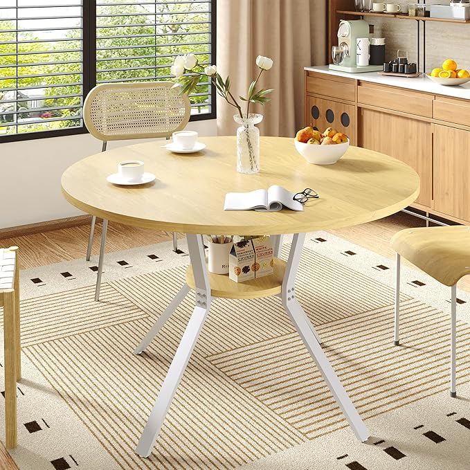 Wildhome Round Dining Table for 2-4, 43 Inch Dining Room Kitchen Table - Image 9