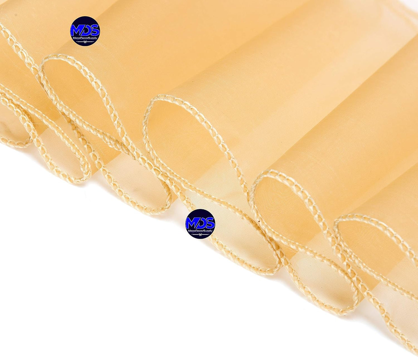 MDS Pack of 125 PCS Organza Chair Sashes Wider Dining Chair Bows Ribbon Tie Back for Wedding Party Birthday Bridal Shower Reception Event Banquet Home Chair Cover Decoration - Champagne Gold