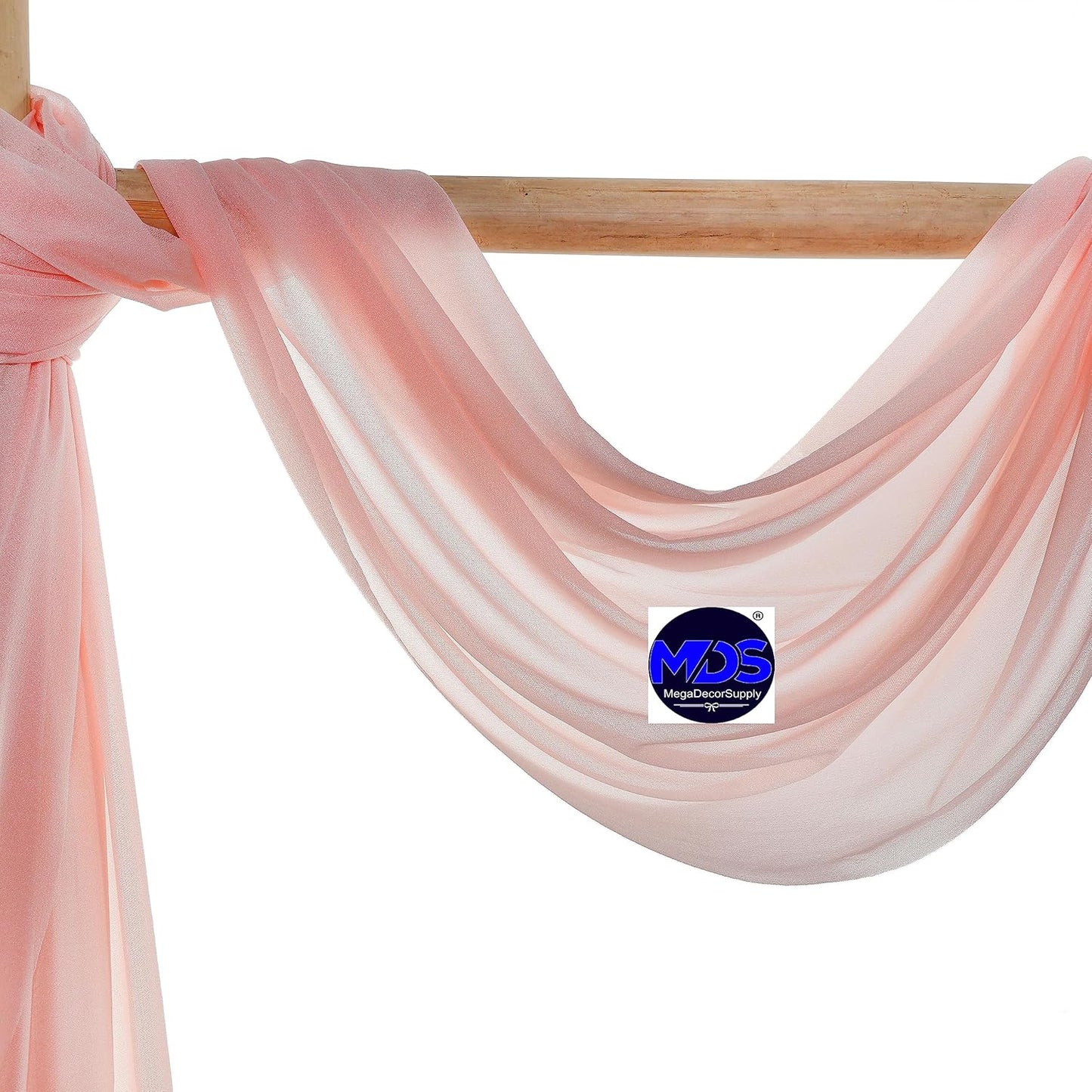 MDS Halloween Chiffon Draping Fabric - 2 Panel, 30" Wide x 75ft Long - Sheer Spooky Arbor & Canopy Drapery for Haunted House Backdrops, Party Ceilings, DIY Costumes & Themed Events - Dusty Rose