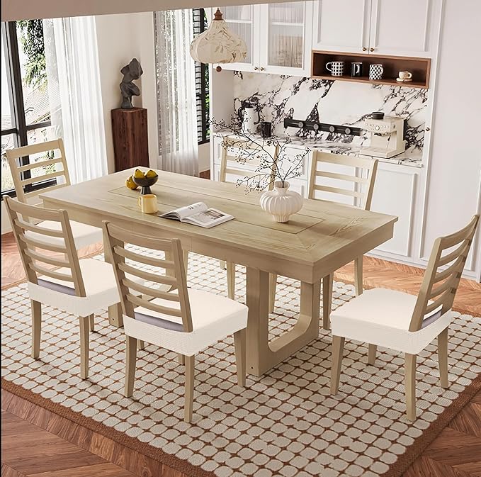 Smiry Waterproof Seat Covers for Dining Room Chairs Set of 10, Stretch Jacquard - Image 8