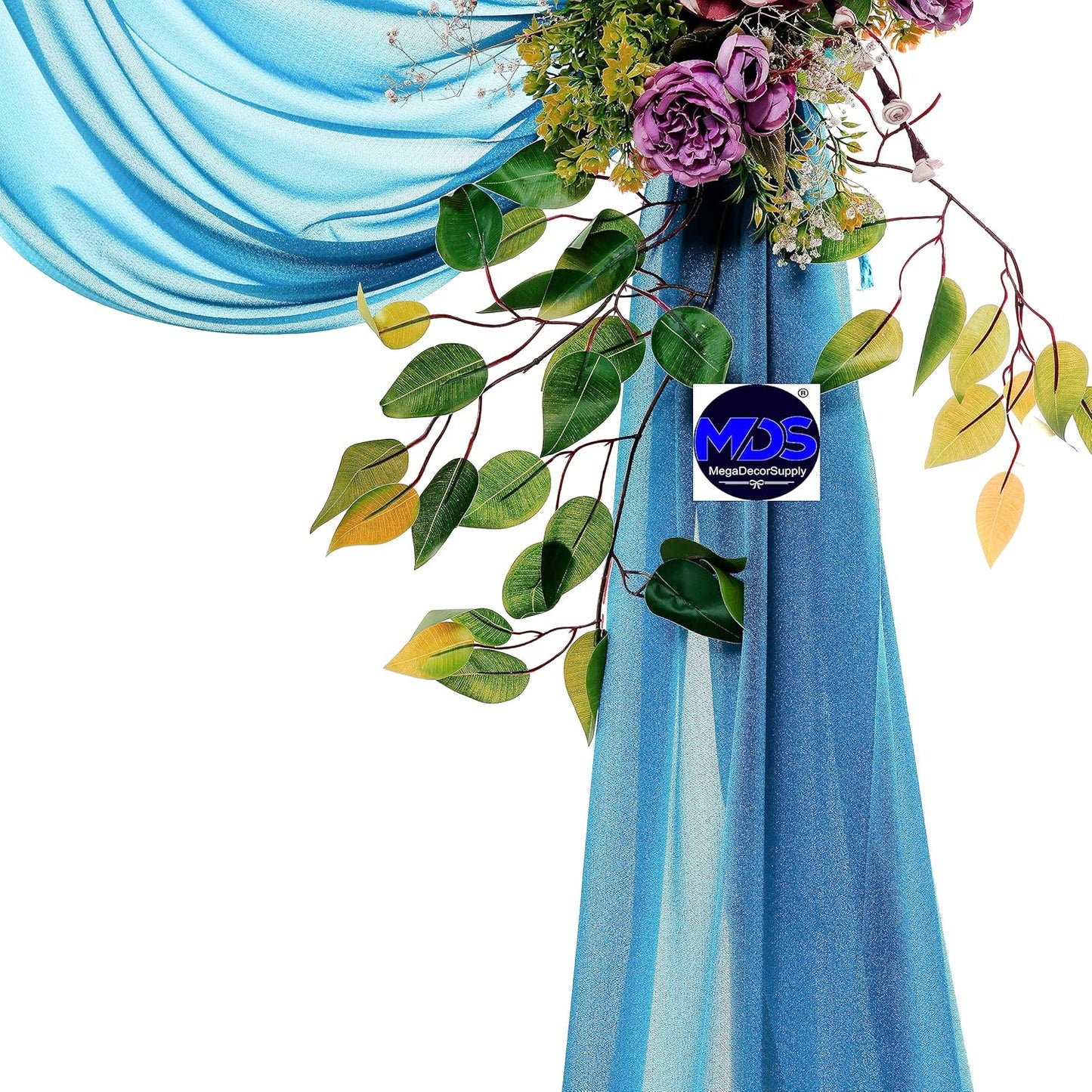 MDS Halloween Chiffon Draping Fabric - 2 Panel, 30" Wide x 20ft Long - Sheer Spooky Arbor & Canopy Drapery for Haunted House Backdrops, Party Ceilings, DIY Costumes & Themed Events - Dark Teal