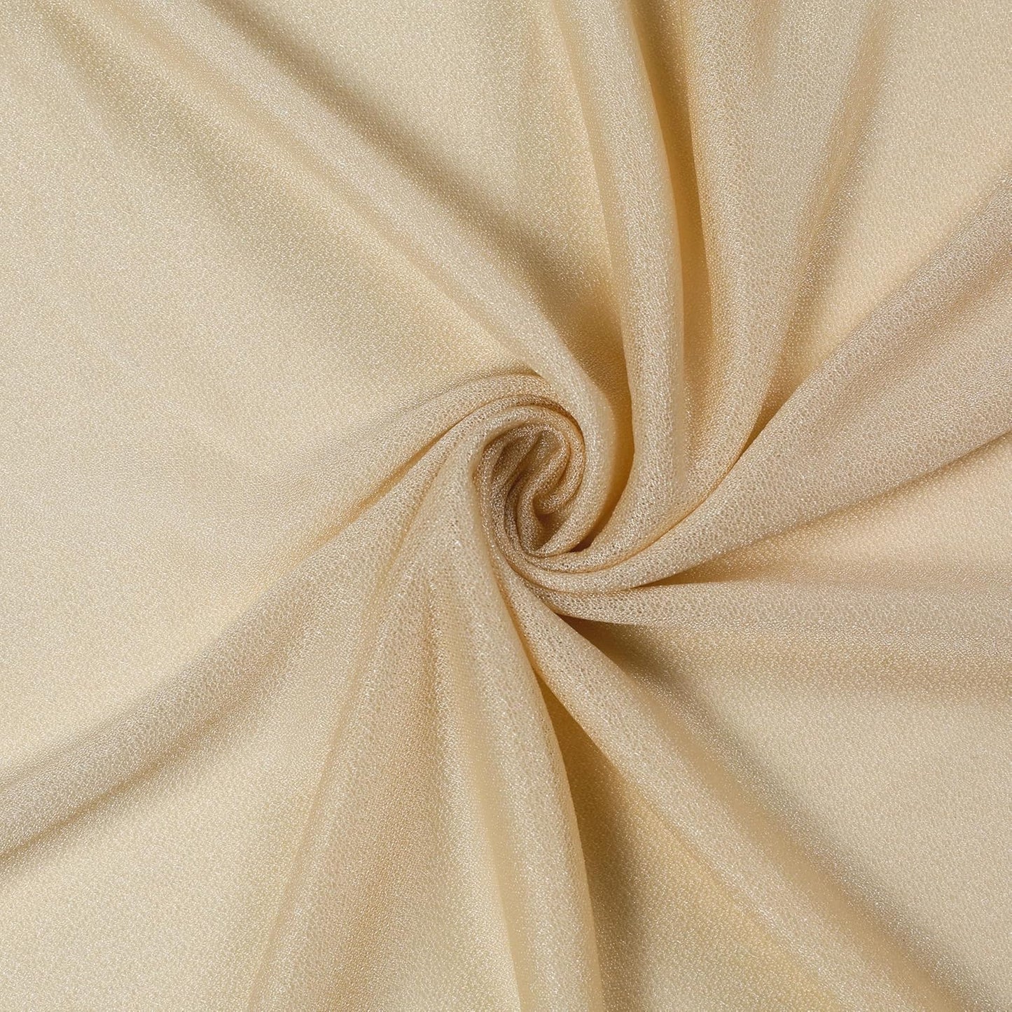 VDS Pack of 2 Panel (30 Inch X 100 Feet) Wedding Arch Draping Fabric Sheer Chiffon Fabric Drapery for Wedding Ceremony Reception Swag Backdrop Canopy Chuppah ARBO Altars Decoration (Champagne)