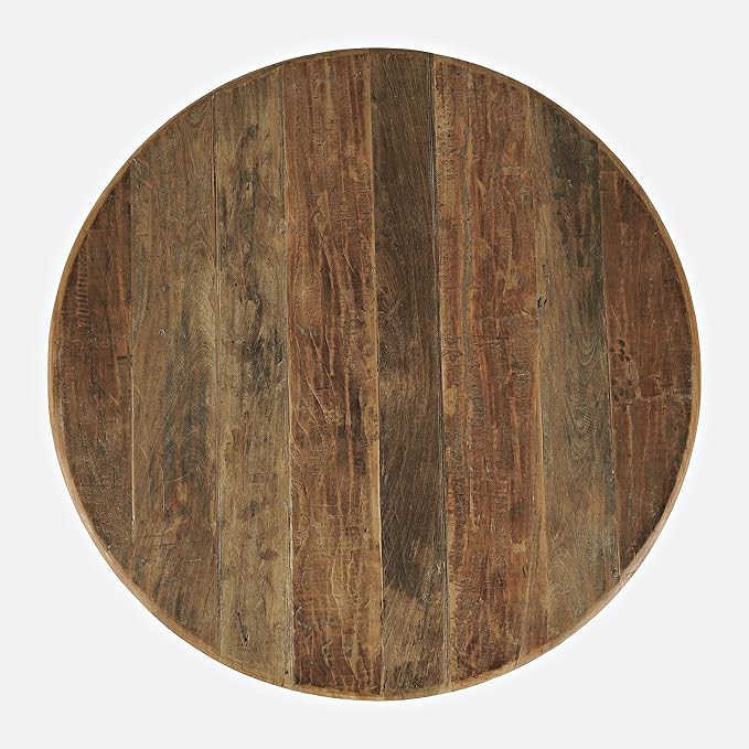 Jofran Reclamation 42" Rustic Reclaimed Solid Wood Round Dining Table - Image 10