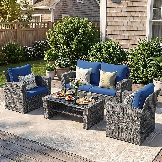 Wisteria Lane Patio Furniture Set, Wicker Outside Outdoor Furniture - Image 8