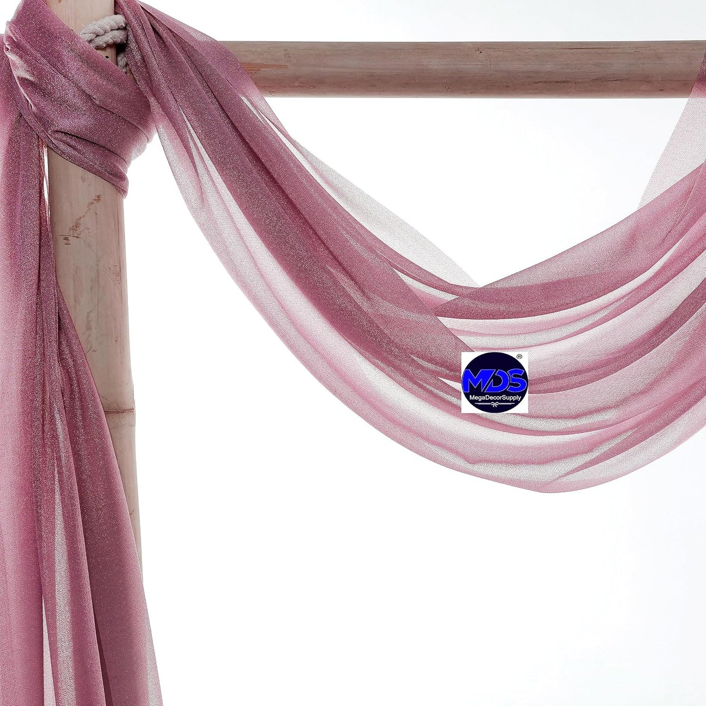 MDS Halloween Chiffon Draping Fabric - 2 Panel, 30" Wide x 40ft Long - Sheer Spooky Arbor & Canopy Drapery for Haunted House Backdrops, Party Ceilings, DIY Costumes & Themed Events - Mauva