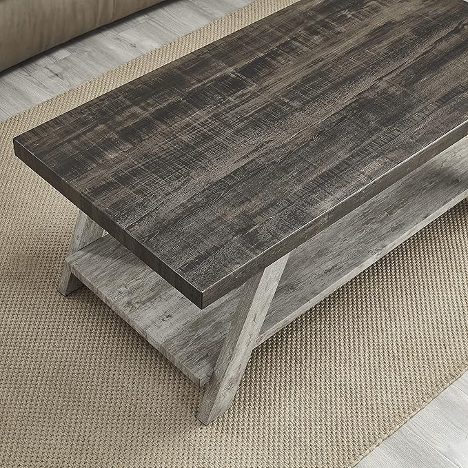 Roundhill Furniture Athens Contemporary 3-Piece Wood Shelf Coffee Table Set - Image 7