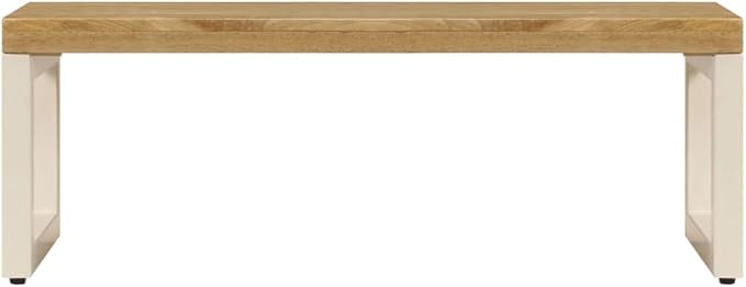 Solid Mango Wood Coffee Table 39.4"x19.7"x13.8" Rectangular Accent Table - Image 4