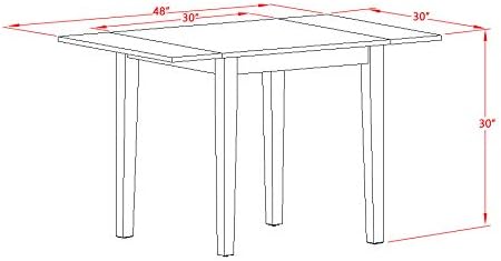 East West Furniture NDVA3-LWH-C 3 Piece Kitchen Table & Chairs Set Contains a - Image 13