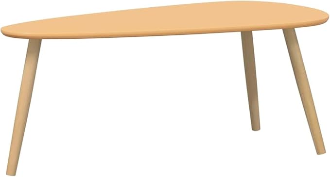 Coffee Table Set of 2 Scandinavian Coffee Table & Center Table Brown Solid Pine - Image 4