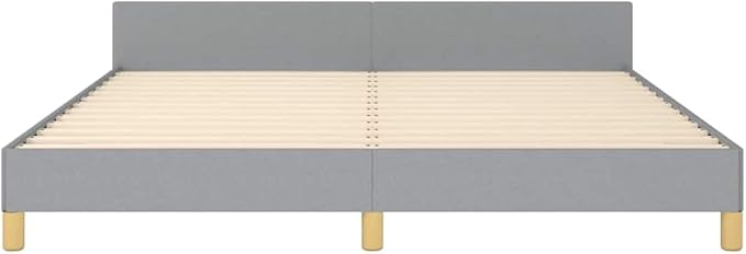 Bed Frame with Headboard Scandinavian Bed Frame Rectangular Bedroom Furniture - Image 6
