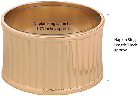 Gorgeous Beautifully Handcrafted Rolled Channels Motif Large Size Party Dining Table Napkin Holders in Gold Tone (Set of 6)