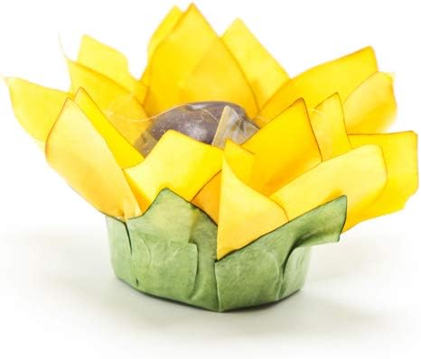 Handmade Paper Truffle Cups | Truffle Liners | Truffle Wrappers | Fominhas | Candy cups for chocolate | Forminhas de Brigadeiro | Candy liners - Pack of 20 - Truffilio (Paper, Sunflower)