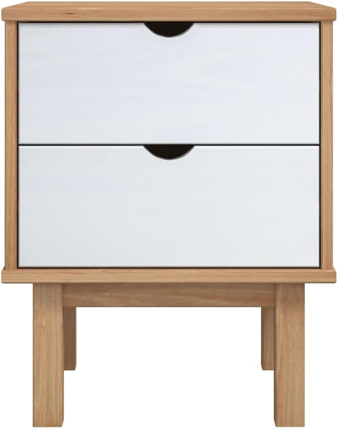 Scandinavian Style Bedside Cabinet, Engineered Wood, 15.4" x 17.7" x 22.4" - Image 3