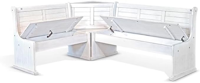 Pemberly Row 75" x 56" Farmhouse Wood Breakfast Nook Set - Image 9