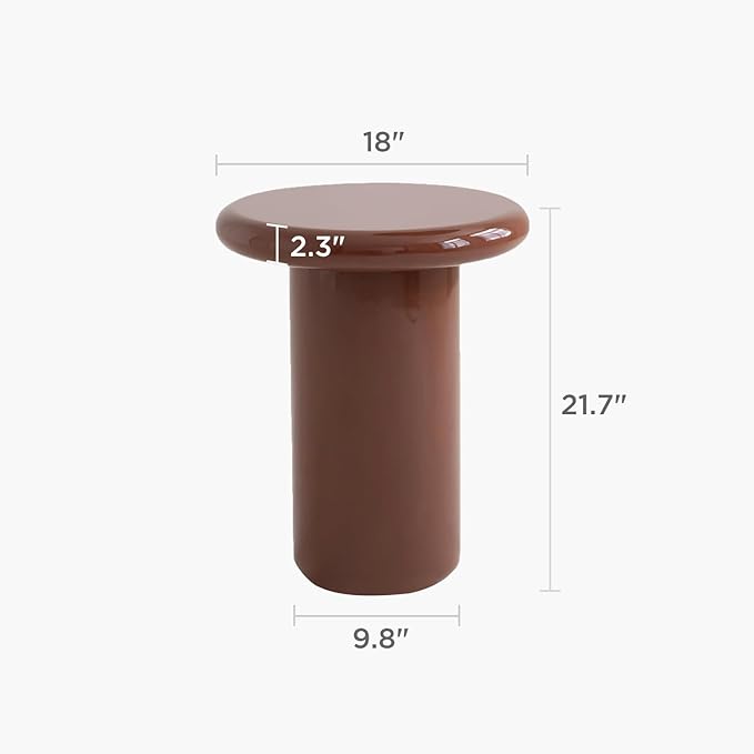 Acanva Modern End Tables with High Glossy Finish, Curved Edges, Accent Center - Image 2