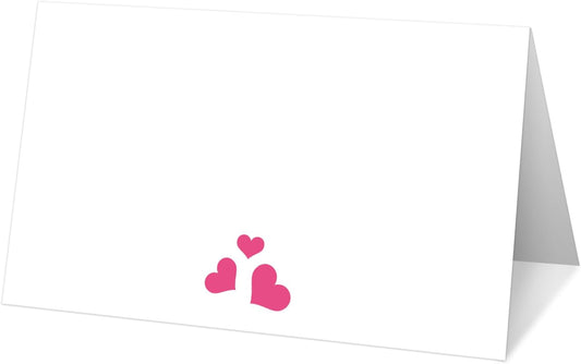 25 Pink Heart Place Cards for Table Seating, Cute Wedding Name Place Cards, Tent Card for Birthday Baby Shower Bridal Shower Reception Dinner Party Decorations -A27