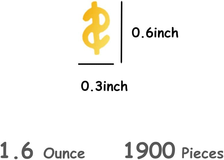 Confetti Dollar American Dollor Sequins Table Metallic Foil Confetti for Casino Wedding Birthday Festival Party Decoration 1.6OZ (Dollor)