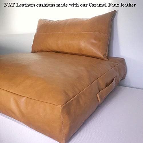 Caramel Light Tan Soft Faux Vegan PU Leather by the Yard Synthetic Pleather 0.9 - Image 6