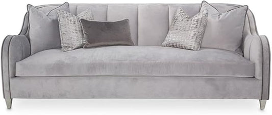 MICHAEL AMINI Roxbury Park 94" W Velvet Sofa in Steel Gray/Slate by Michael+Amini