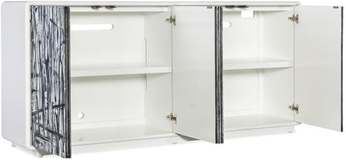 Hooker Furniture Melange Graffitio Wood Credenza in White - Image 4