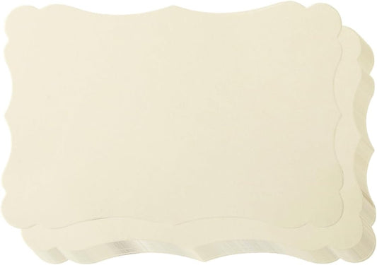 50 Pack Blank Kraft Cards Cardstock Thick Paper Brown Greeting Cards for DIY Gift Card Menus, Baby Shower and Wedding Invitations (Cream, 4x6IN)