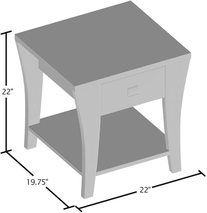 BOWERY HILL Transitional Wood Storage End Table, Solid Wood and Veneer - Image 3