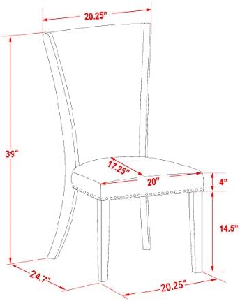 East West Furniture VEP3T47 Verona Modern Parson Chairs - Image 8