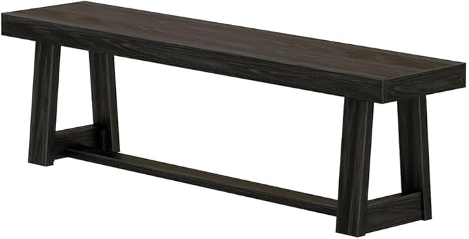 Plank+Beam 60 Inch Farmhouse Dining Bench, Solid Wood Entryway Bench, Wooden - Image 4