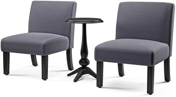 BOWERY HILL 3-Piece Accent Table and Chair Set, MDF and Birch Wood, - Image 3