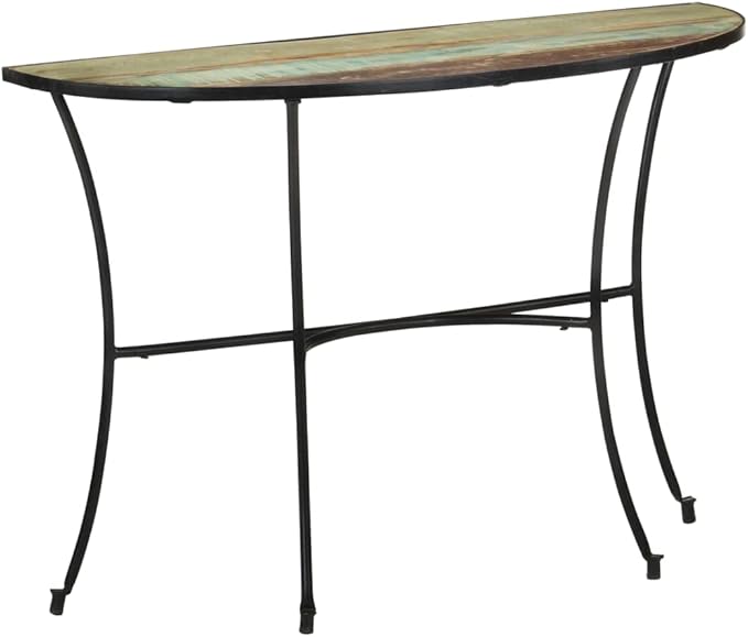 Solid Reclaimed Wood Side Table, Mixed Color Finish, 15.7x43.3x30.3 inch by Unknown