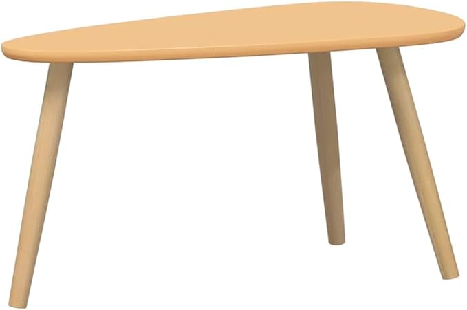 Coffee Table Set of 2 Brown Solid Pine Wood & MDF, Scandinavian Modern Design - Image 3
