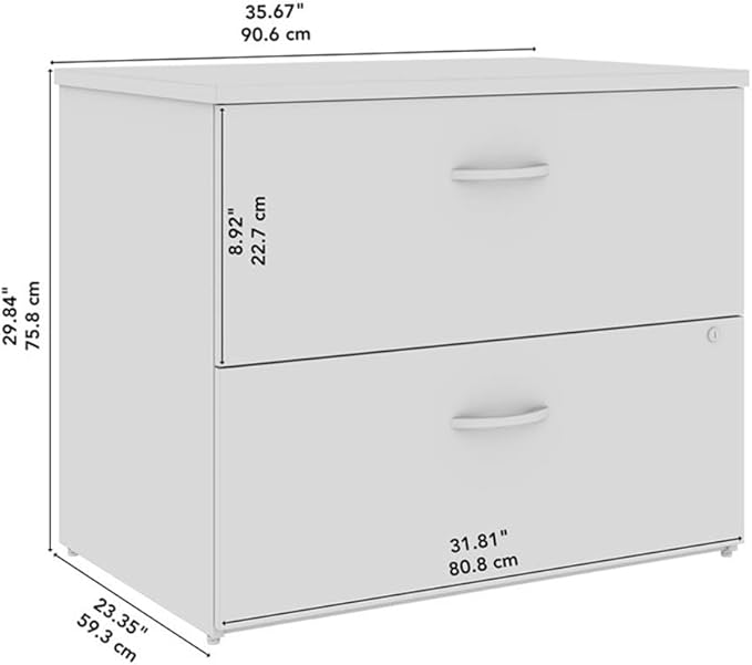 Bush Business Furniture Studio C 2 Drawer Lateral File Cabinet in Natural Elm - Image 3