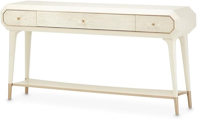 MICHAEL AMINI La Rachelle 3 Drawer Console Table in Champagne Ivory by Michael+Amini