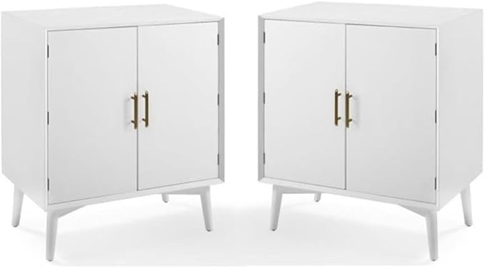 Home Square 2 Door Wood Bar Cabinet Set in White by HomeSquare
