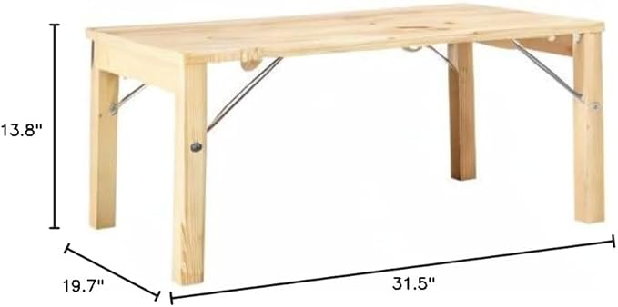 無印良品 Muji 18499434 Pine Low Table, Width 31.5 x Depth 19.7 x Height 13.8 inches - Image 2
