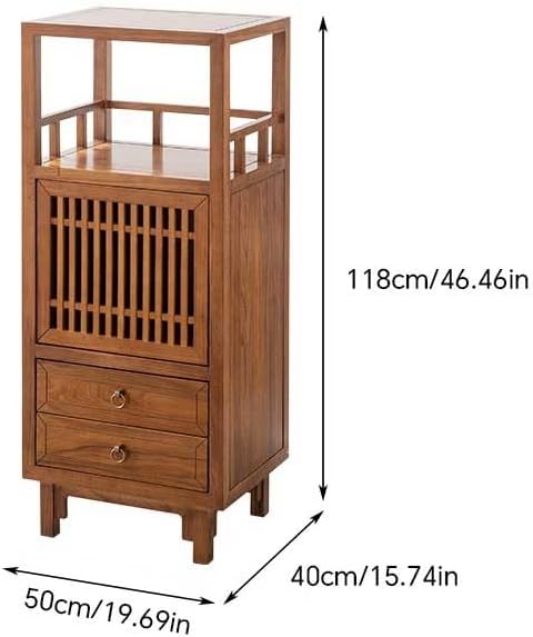 Rustic Side Table Chinese Style Wooden Sofa Side Table TV Cabinet Living Room - Image 3