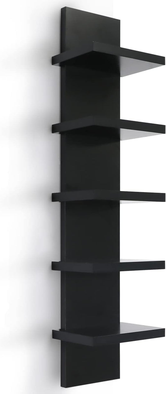 Homaterial 5 Tier Shelvesl, Vertical Column Wall Decor Mount Floating Shelves by Homaterial