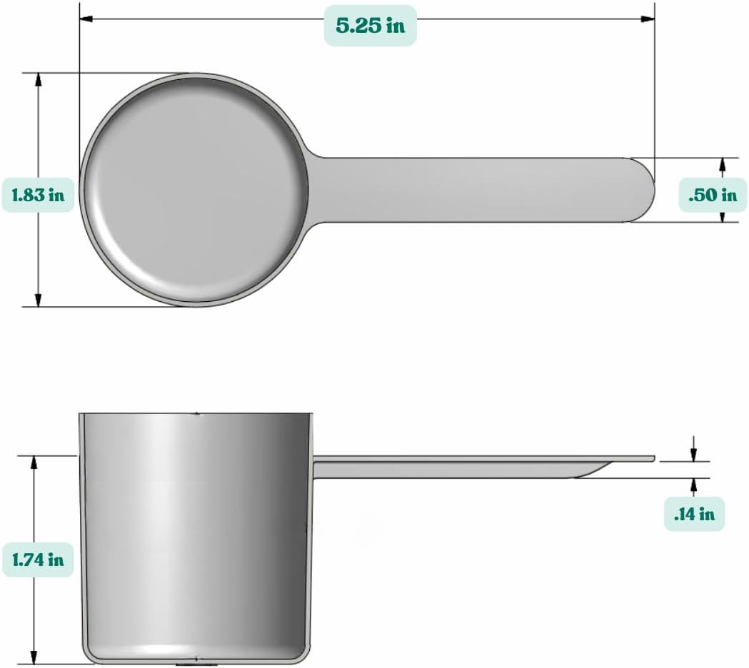 63 mL (63 CC | 2.13 Oz.) Long Handle Scoop for Measuring Coffee, Pet Food, Grains, Protein, Spices and Other Dry Goods (Pack of 100)