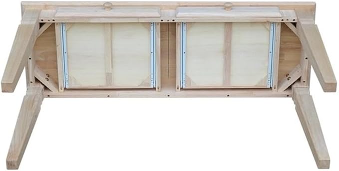 Java Console Table with 2 Drawers, Unfinished - Image 9