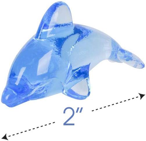 ArtCreativity Acrylic Dolphin Cake & Cupcake Toppers, Set of 24, Mini 2 Inch Dolphin Figurines, Decorations for Sea, Nautical, Mermaid, & Baby Shower Parties, Fun Party Favors, Goodie Bag Fillers