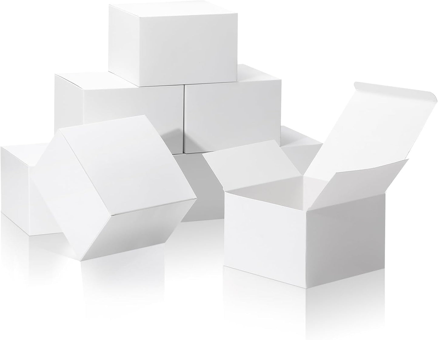 COTOPHER Small Gift Boxes 10 Pack 6x6x4 inches White Gift Boxes with Lids for Gifts, Crafting, Wedding Party Favor, Cupcake Box, Candy, Bridesmaids Proposal Box