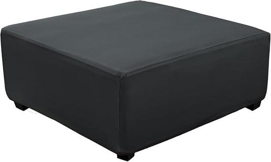 Super Stretch 40x40x15 inch Square Ottoman Cover- Soft Form Fit Ottoman Cover by UOIJAY
