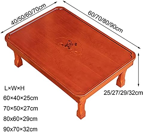 Korean Style Square Folding Coffee Table, Hand-Painted Wooden Dining Table - Image 3
