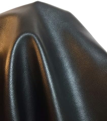 Black Lambtouch 0.8 mm Soft Faux Vegan PU Leather by The Yard Synthetic by NATLeathers