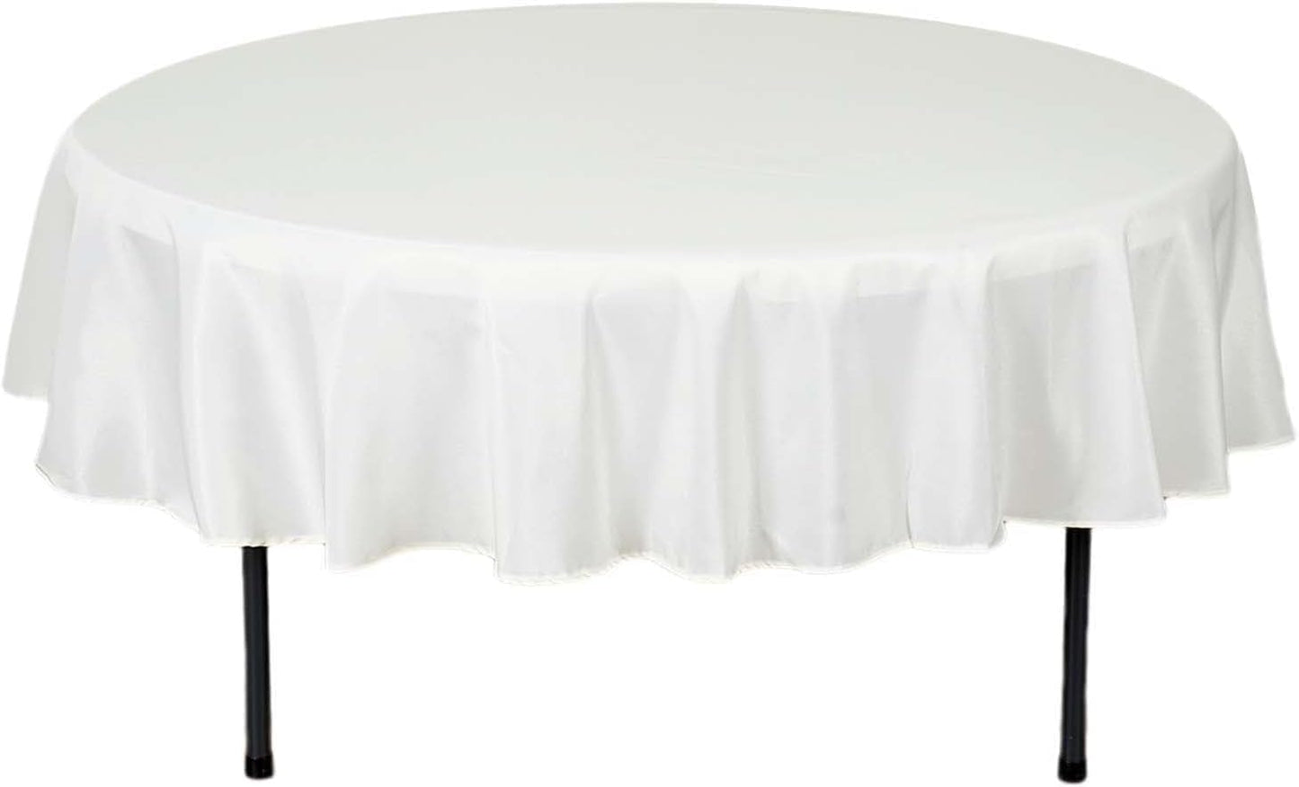 Efavormart Round Tablecloth, 70 Inch Stain & Wrinkle Resistant Washable Table Cloth, Decorative Polyester Fabric Table Cover for Banquet, Wedding, Dining- Ivory