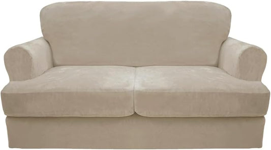 CUCRAF Cushion Sofa Cover 3 Piece Slipcovers, Soft Thick Velvet Couch Cover by CUCRAF