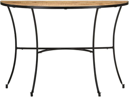 Solid Mango Wood Half Circle Side Table by Unknown